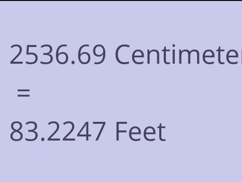 2536.69 CM TO FEET