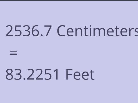2536.7 CM TO FEET