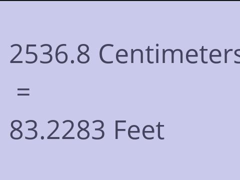 2536.8 CM TO FEET