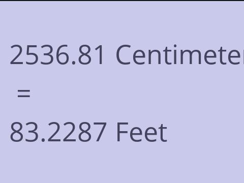 2536.81 CM TO FEET