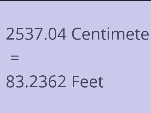 2537.04 CM TO FEET