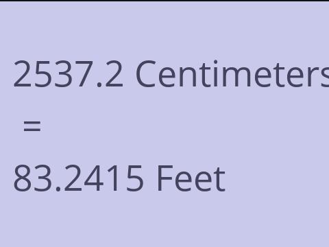 2537.2 CM TO FEET