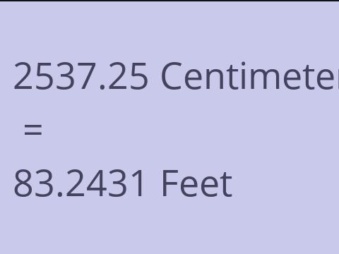 2537.25 CM TO FEET