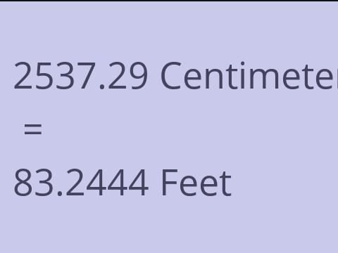 2537.29 CM TO FEET