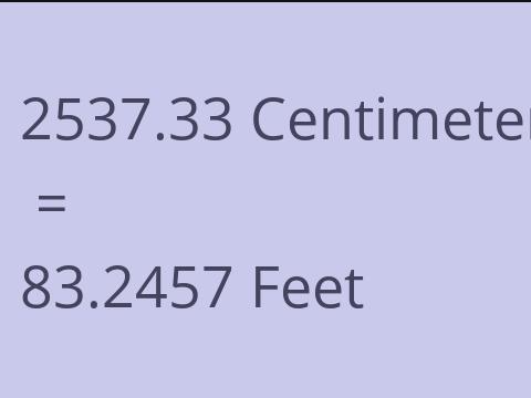 2537.33 CM TO FEET