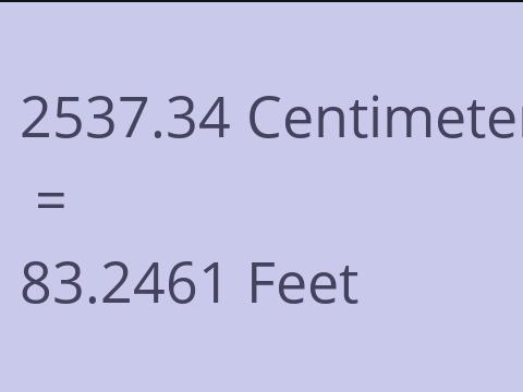 2537.34 CM TO FEET