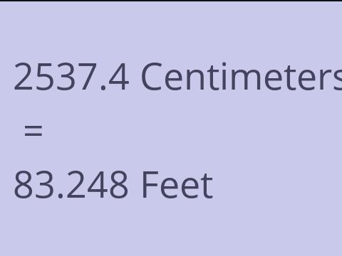 2537.4 CM TO FEET