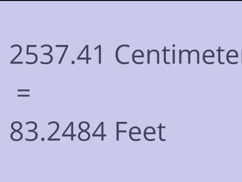 2537.41 CM TO FEET