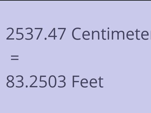 2537.47 CM TO FEET