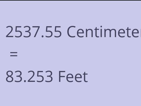 2537.55 CM TO FEET