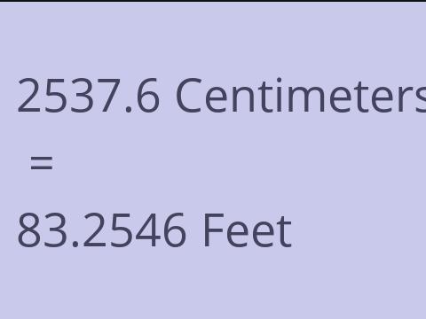 2537.6 CM TO FEET
