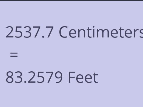 2537.7 CM TO FEET