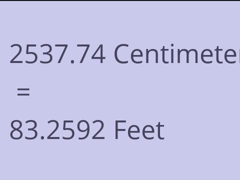 2537.74 CM TO FEET