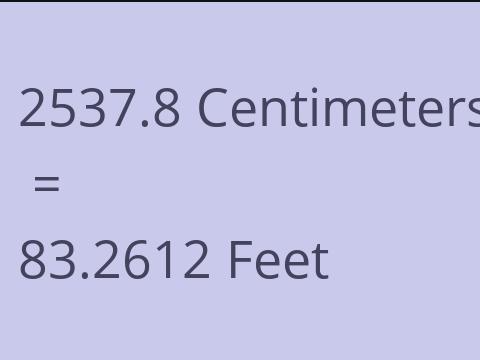 2537.8 CM TO FEET