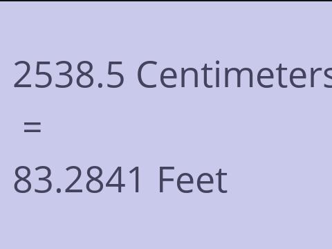 2538.5 CM TO FEET