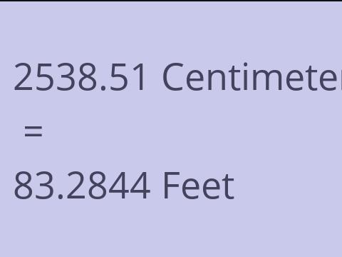 2538.51 CM TO FEET