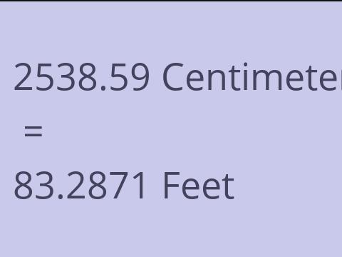 2538.59 CM TO FEET