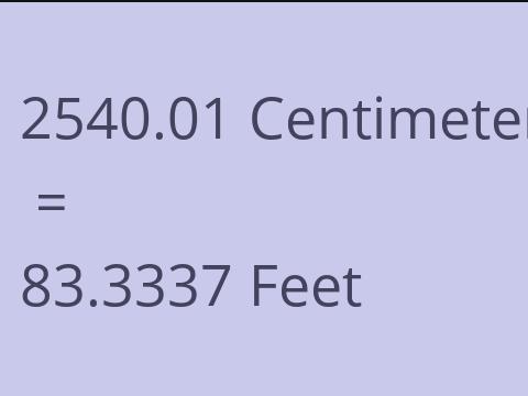 2540.01 CM TO FEET