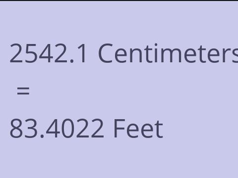 2542.1 CM TO FEET