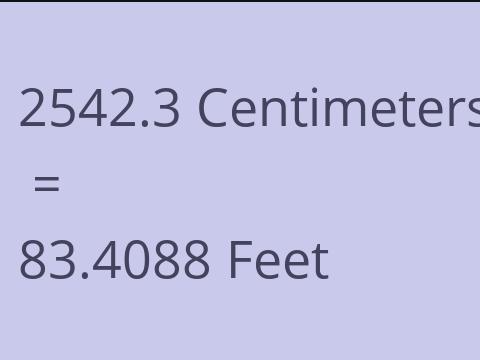 2542.3 CM TO FEET