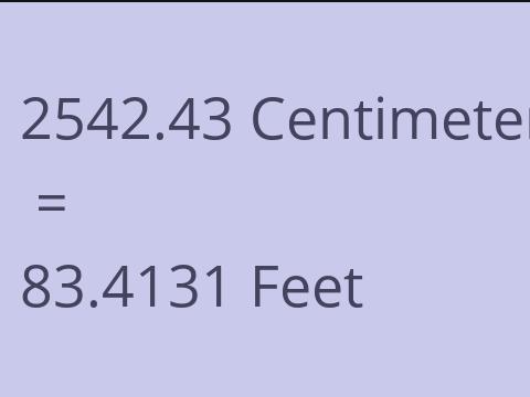 2542.43 CM TO FEET