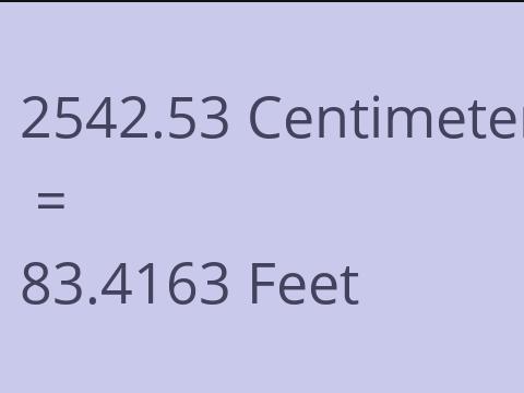 2542.53 CM TO FEET