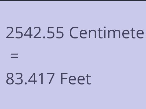2542.55 CM TO FEET