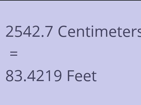 2542.7 CM TO FEET