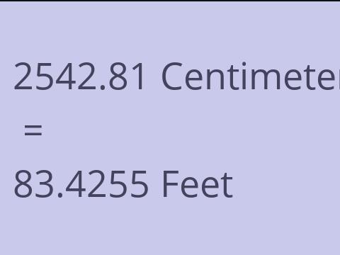 2542.81 CM TO FEET