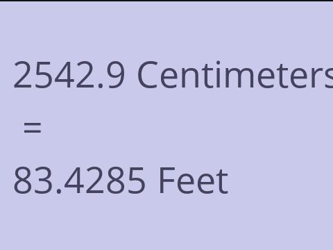 2542.9 CM TO FEET