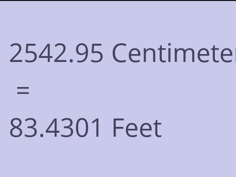 2542.95 CM TO FEET