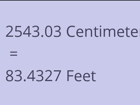 2543.03 CM TO FEET