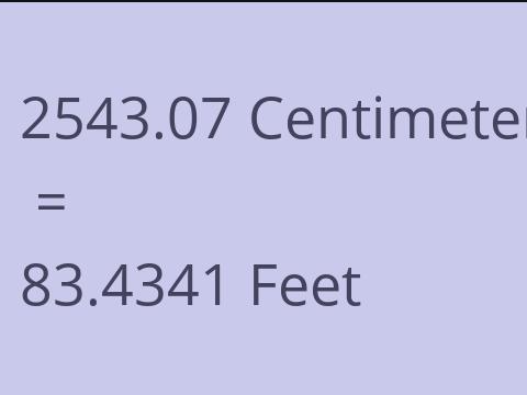 2543.07 CM TO FEET