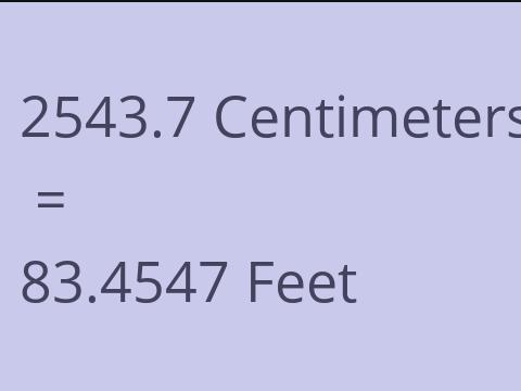 2543.7 CM TO FEET