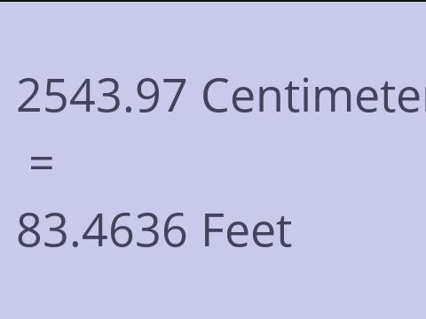 2543.97 CM TO FEET