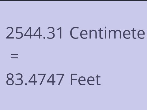 2544.31 CM TO FEET