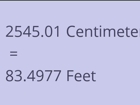 2545.01 CM TO FEET