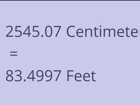 2545.07 CM TO FEET