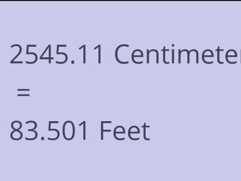 2545.11 CM TO FEET