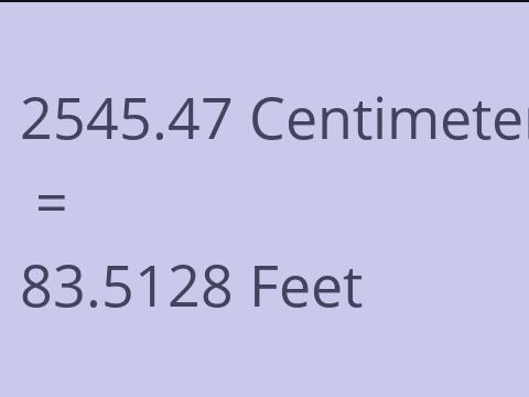 2545.47 CM TO FEET