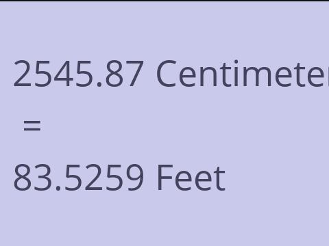2545.87 CM TO FEET