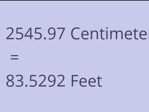 2545.97 CM TO FEET