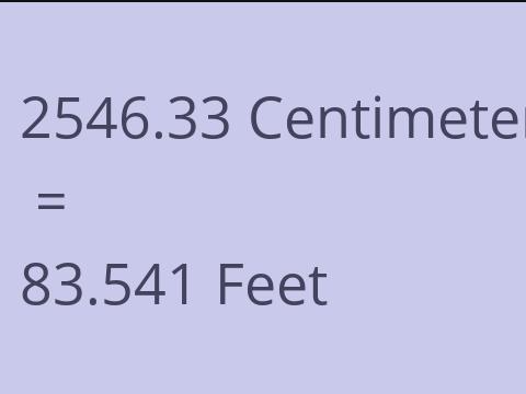 2546.33 CM TO FEET