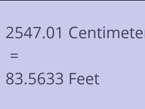 2547.01 CM TO FEET
