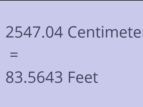 2547.04 CM TO FEET