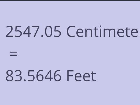 2547.05 CM TO FEET
