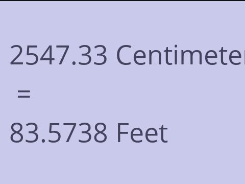2547.33 CM TO FEET