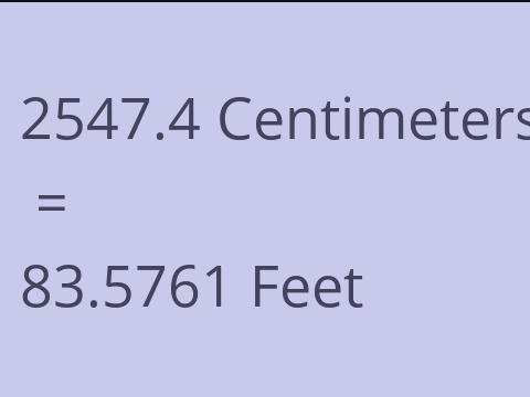 2547.4 CM TO FEET