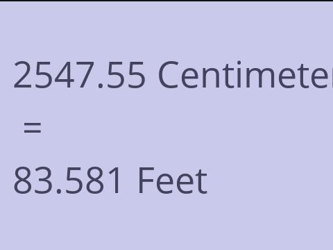2547.55 CM TO FEET
