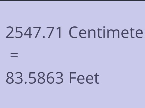 2547.71 CM TO FEET